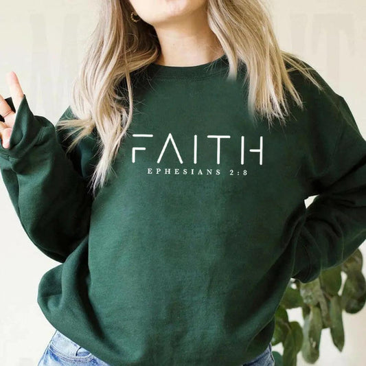 Trendy Faith Sweatshirt – Bible Verse Christian Apparel