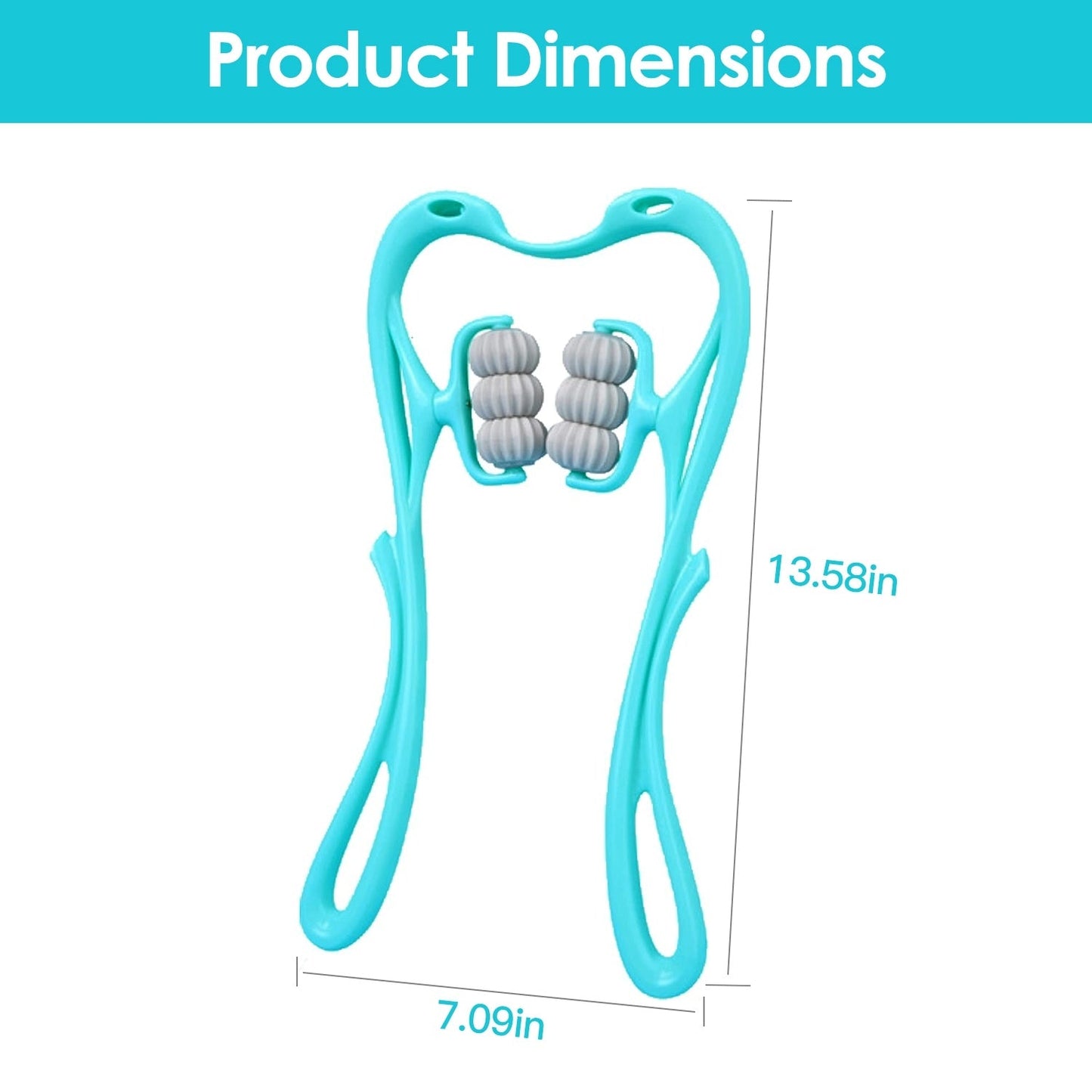 360° Rotatable Neck Roller Massager – 6-Ball Pain Relief