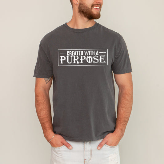 “Created With A Purpose” Christian Comfort Colors T-Shirt
