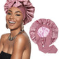 Double-layer Ribbon Round Hair Protectant Bow Hair Care Cap