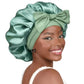 Double-layer Ribbon Round Hair Protectant Bow Hair Care Cap