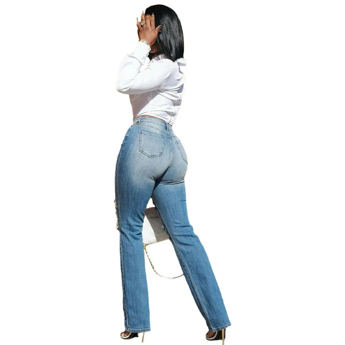 Fashion Women's Stretch Denim Trousers