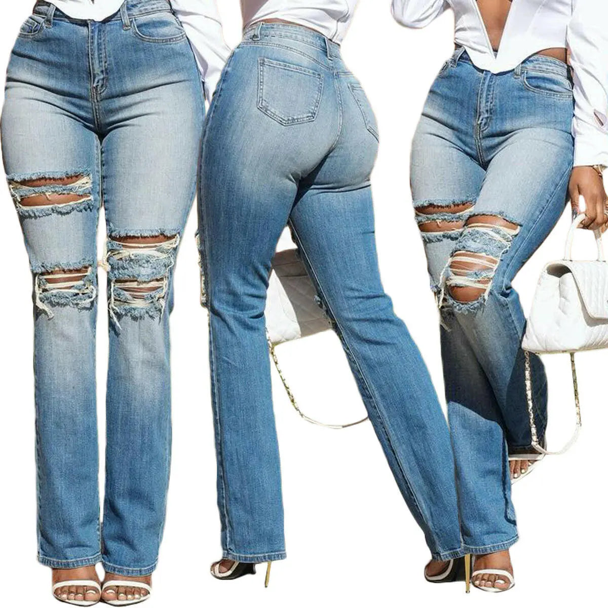 Fashion Women's Stretch Denim Trousers