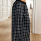 Flannel Plaid Wide Leg Pants