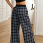 Flannel Plaid Wide Leg Pants