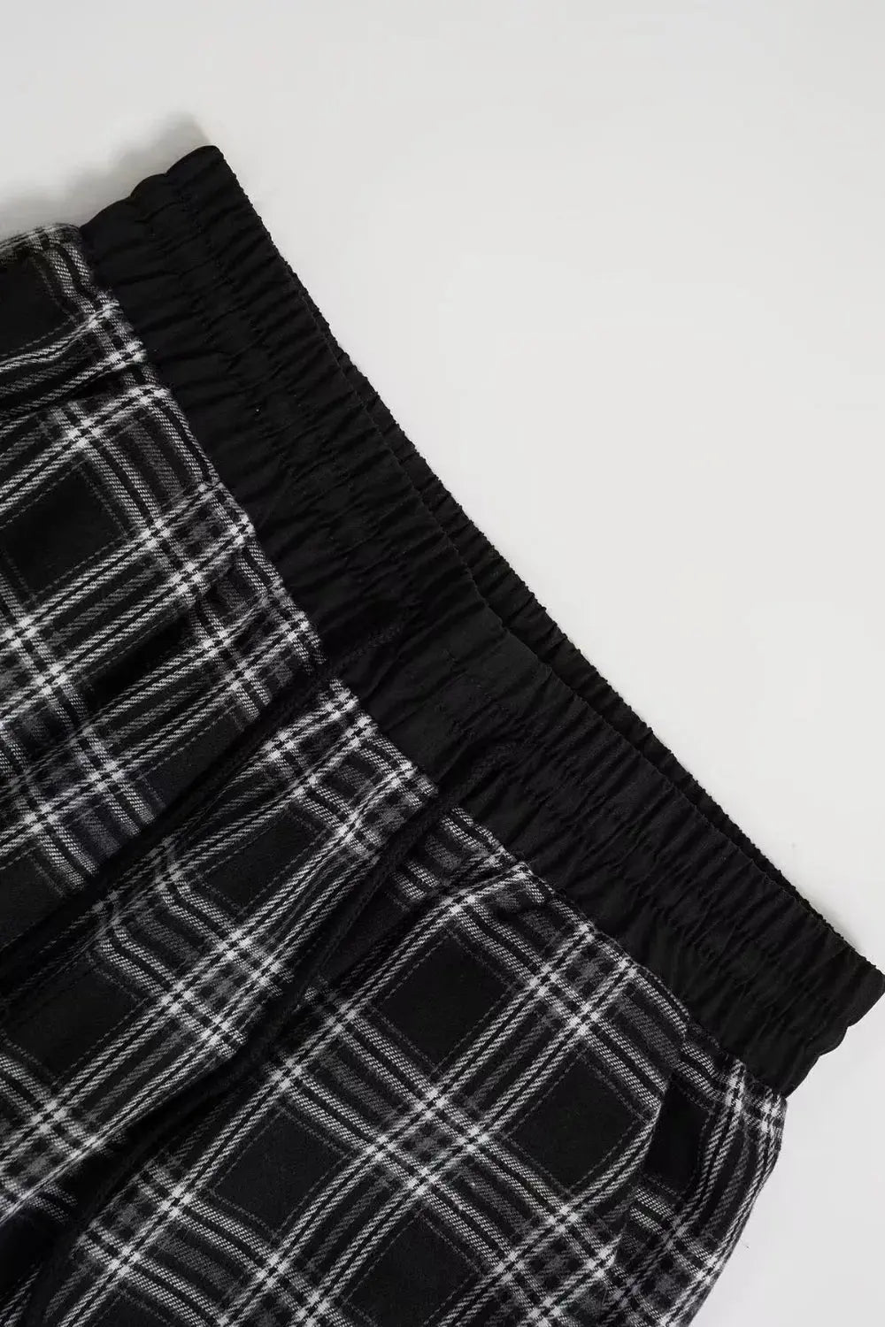 Flannel Plaid Wide Leg Pants