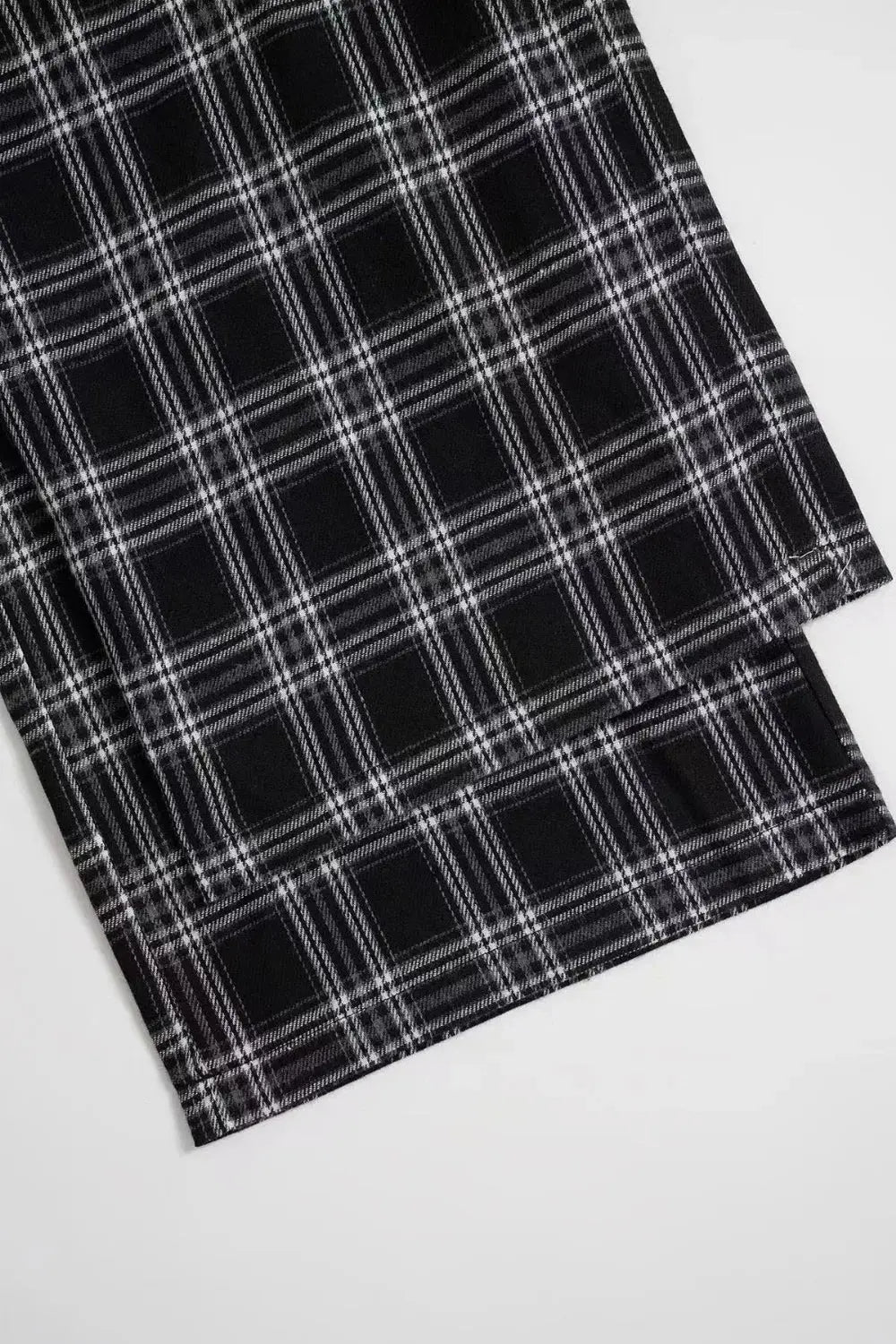 Flannel Plaid Wide Leg Pants