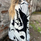 Full Size Abstract Print Long Sleeve Button-Up Shirt Plus Size