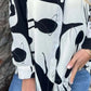 Full Size Abstract Print Long Sleeve Button-Up Shirt Plus Size