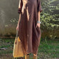 Full Size Casual Loose Fit Round Neck Midi Dress Plus Size