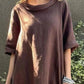Full Size Casual Loose Fit Round Neck Midi Dress Plus Size