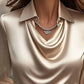 Full Size Collared Neck Long Sleeve Blouse Plus Size