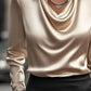 Full Size Collared Neck Long Sleeve Blouse Plus Size