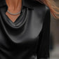 Full Size Collared Neck Long Sleeve Blouse Plus Size