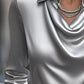 Full Size Collared Neck Long Sleeve Blouse Plus Size