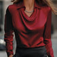 Full Size Collared Neck Long Sleeve Blouse Plus Size