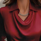 Full Size Collared Neck Long Sleeve Blouse Plus Size