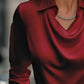 Full Size Collared Neck Long Sleeve Blouse Plus Size