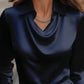 Full Size Collared Neck Long Sleeve Blouse Plus Size