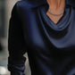 Full Size Collared Neck Long Sleeve Blouse Plus Size