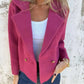 Full Size Double-Breasted Lapel Collar Blazer Plus Size