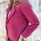 Full Size Double-Breasted Lapel Collar Blazer Plus Size