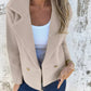 Full Size Double-Breasted Lapel Collar Blazer Plus Size