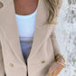 Full Size Double-Breasted Lapel Collar Blazer Plus Size