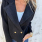 Full Size Double-Breasted Lapel Collar Blazer Plus Size