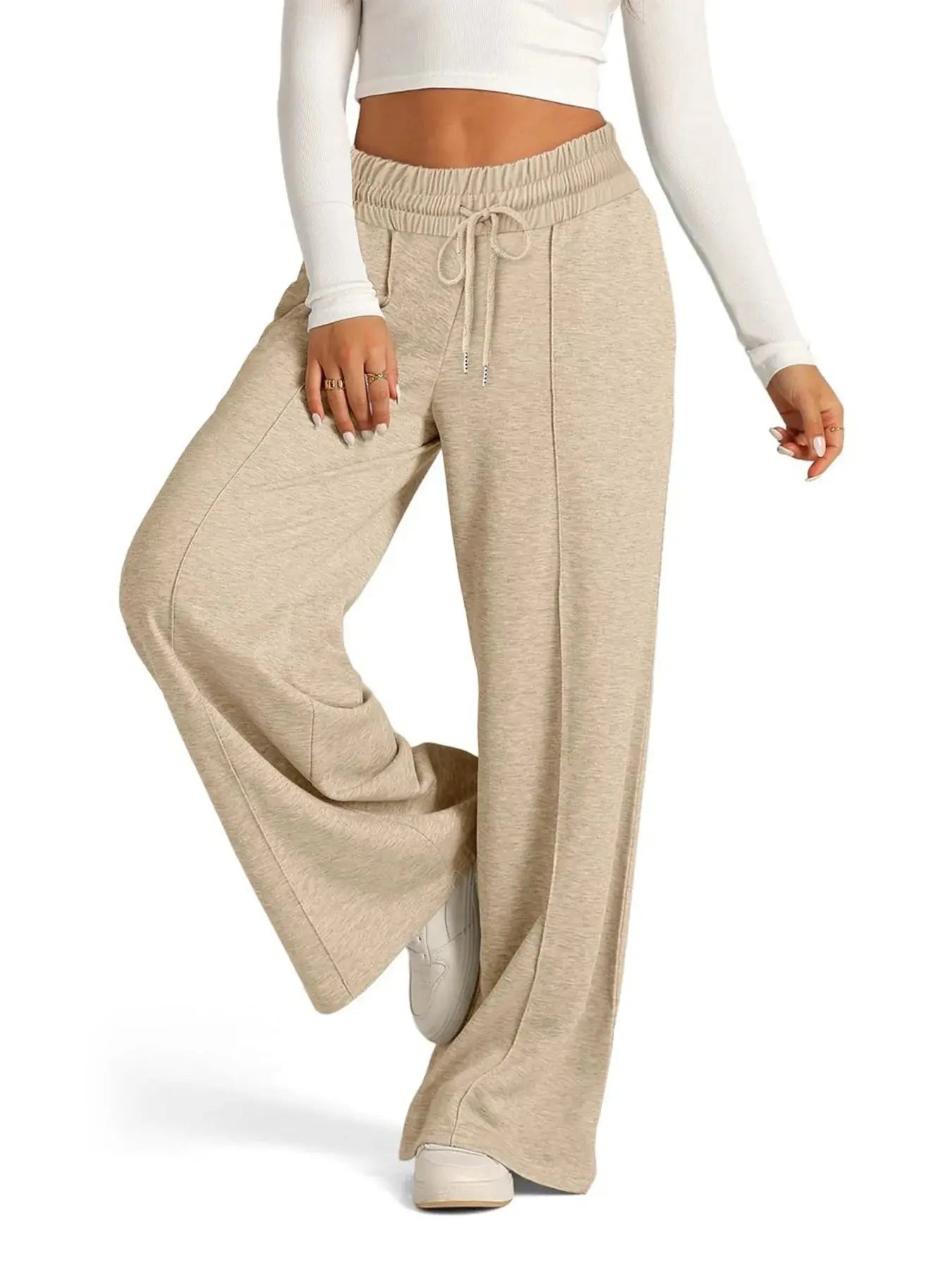 Full Size Drawstring Relaxed Fit Wide Leg Pants Plus Size