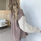 Full Size Raw Hem Button Up Patchwork Denim Jacket Plus Size