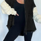 Full Size Raw Hem Button Up Patchwork Denim Jacket Plus Size