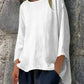 Full Size Round Neck Relaxed Fit Blouse Plus Size