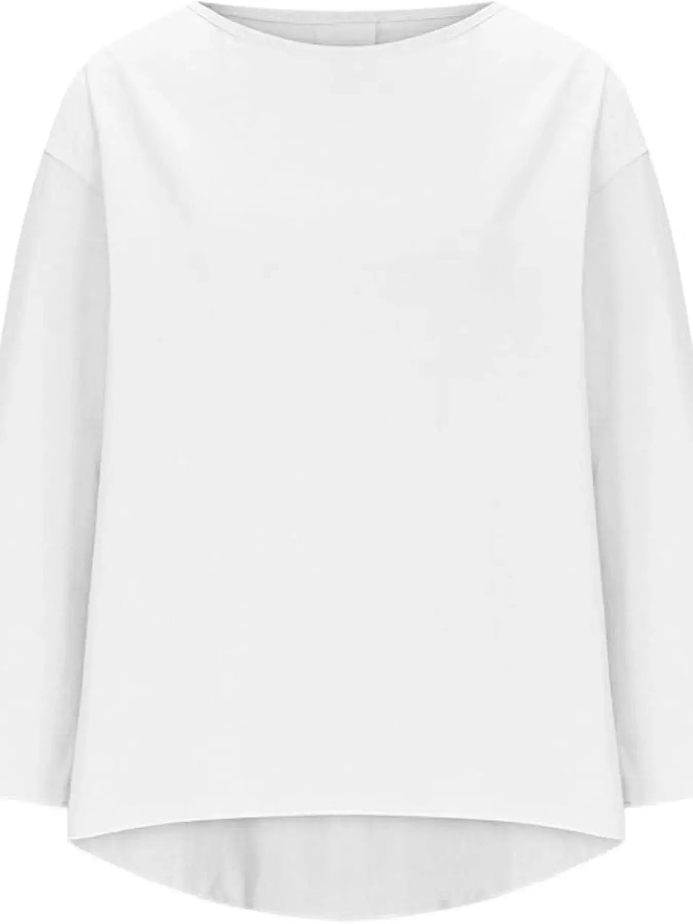 Full Size Round Neck Relaxed Fit Blouse Plus Size