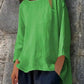 Full Size Round Neck Relaxed Fit Blouse Plus Size