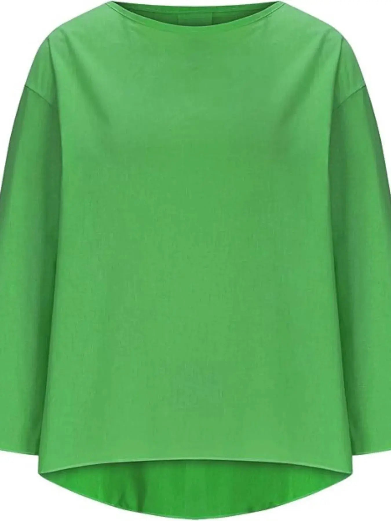 Full Size Round Neck Relaxed Fit Blouse Plus Size