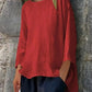 Full Size Round Neck Relaxed Fit Blouse Plus Size