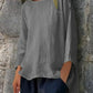Full Size Round Neck Relaxed Fit Blouse Plus Size