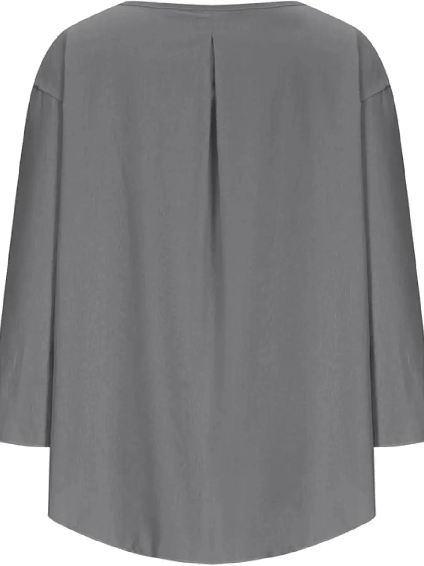 Full Size Round Neck Relaxed Fit Blouse Plus Size