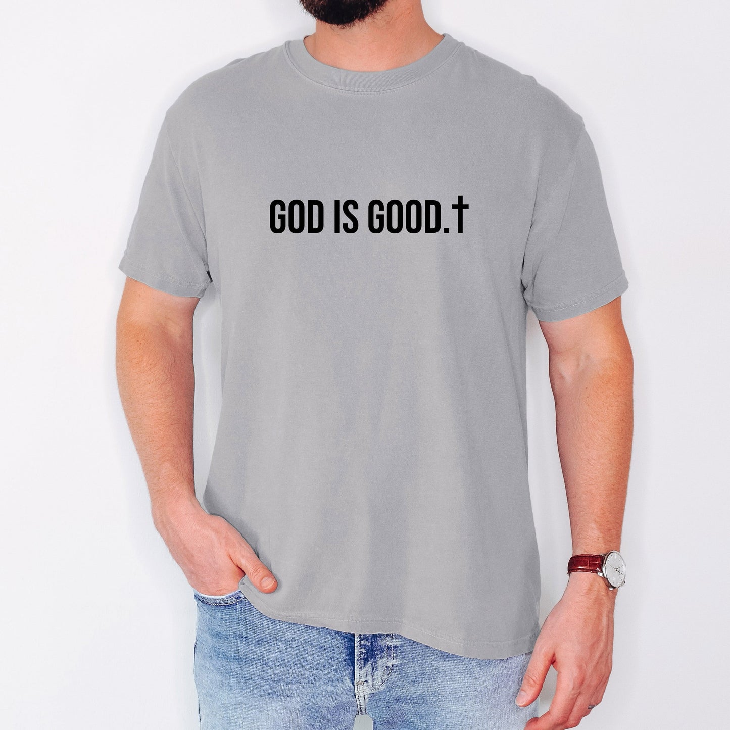 “God Is Good” Minimalist Christian Comfort Colors T-Shirt