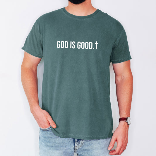 “God Is Good” Minimalist Christian Comfort Colors T-Shirt