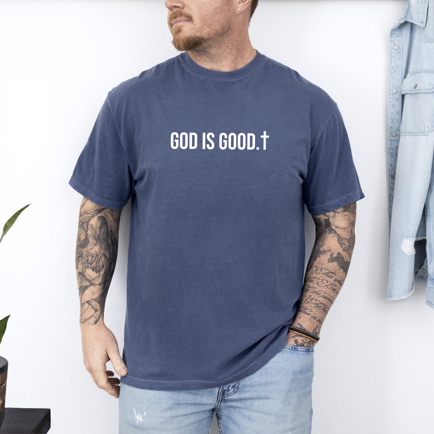 “God Is Good” Minimalist Christian Comfort Colors T-Shirt