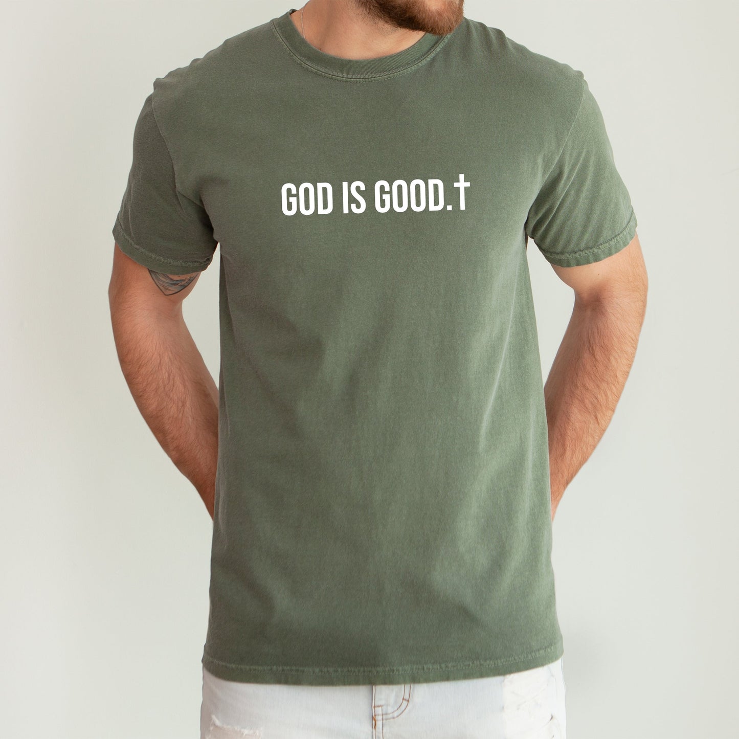 “God Is Good” Minimalist Christian Comfort Colors T-Shirt