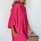 Half Button Collared Neck Romper