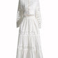 Lace Button Up Long Sleeve Top and Skirt Set