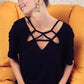 Ladies Silky Knit Top with Front Details