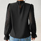 Mock Neck Flounce Sleeve Blouse