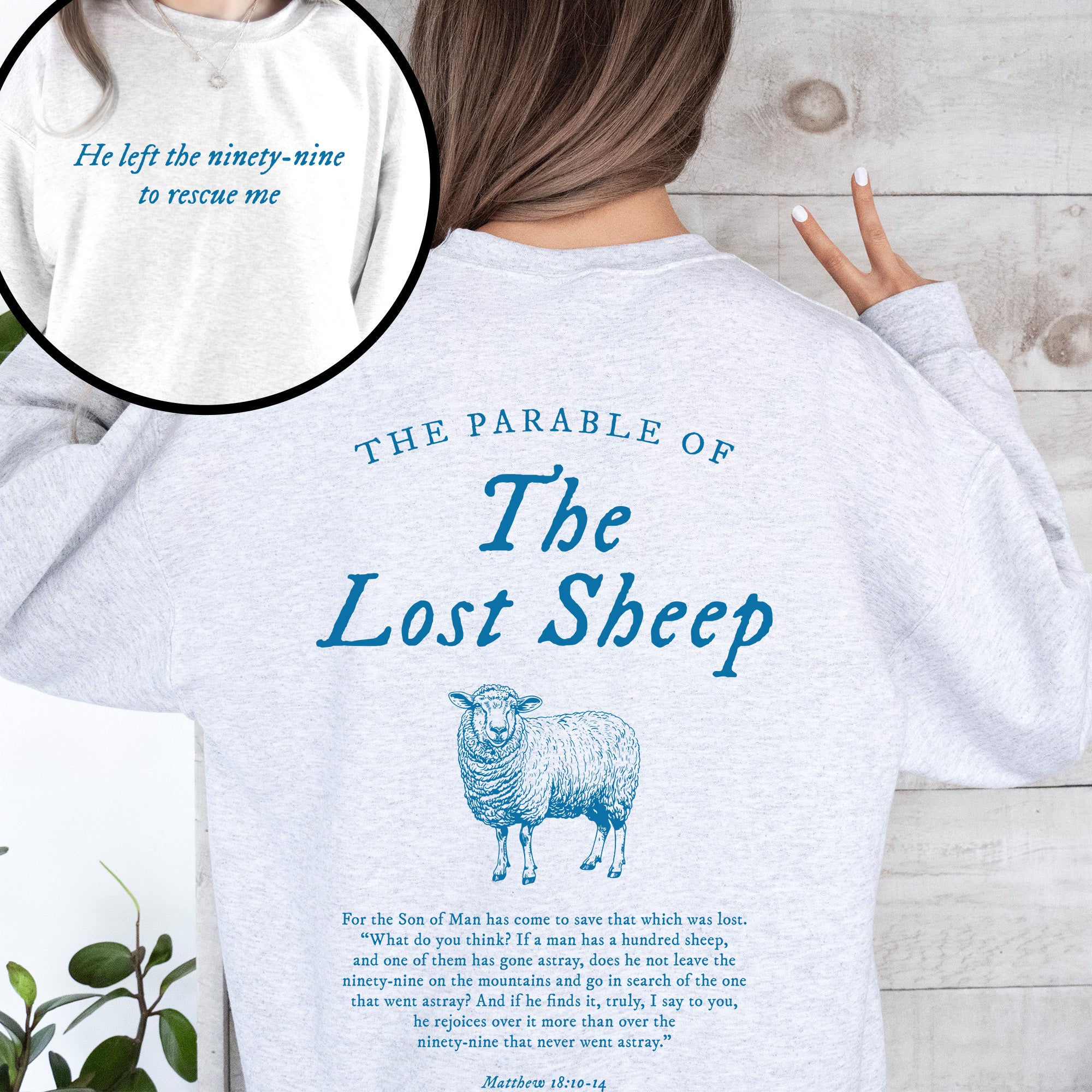 “Lost Sheep” Bible Verse Sweatshirt – Christian Faith Apparel ...