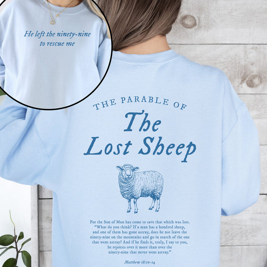 “Lost Sheep” Bible Verse Sweatshirt – Christian Faith Apparel