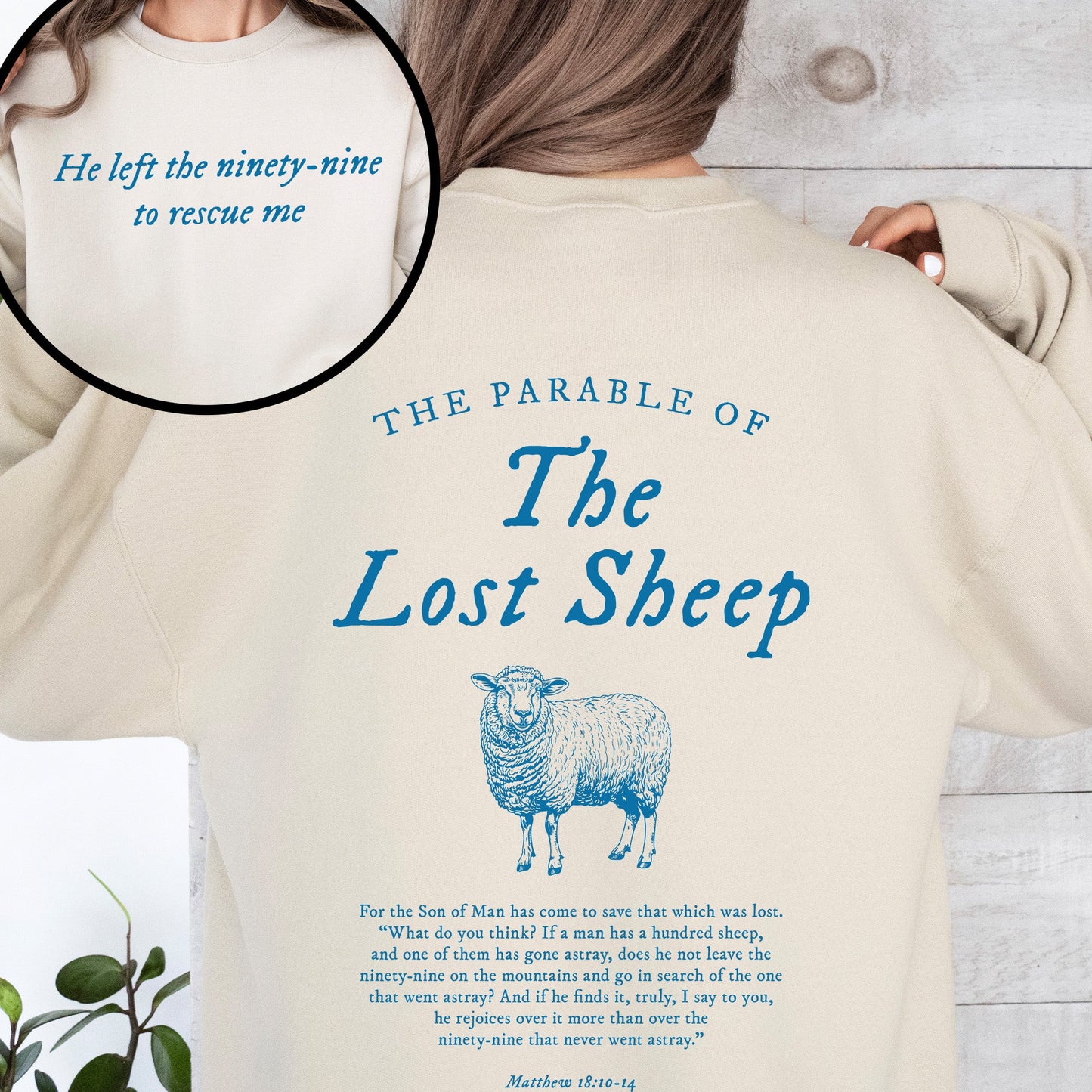 “Lost Sheep” Bible Verse Sweatshirt – Christian Faith Apparel